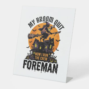 Signe De Table Balai Cassa Contremaître Sorcière Équipage Hallowe