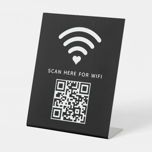 Signe De Table Balayage de code QR Wifi pour connecter auto-adhés (Recto)