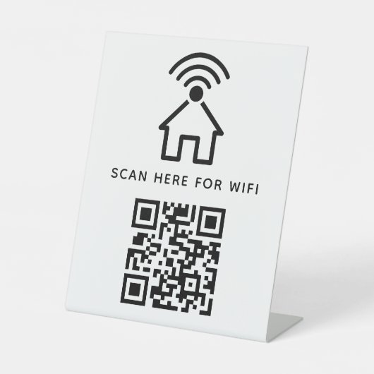 Signe De Table Balayage de code QR Wifi pour connecter auto-adhés (Recto)