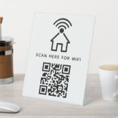 Signe De Table Balayage de code QR Wifi pour connecter auto-adhés (In SItu)