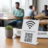 Signe De Table Balayage de code QR Wifi pour connecter auto-adhés