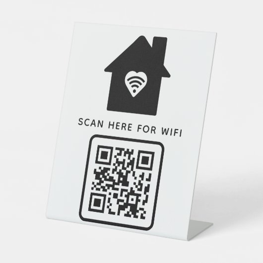 Signe De Table Balayage de code QR Wifi pour connecter auto-adhés (Recto)