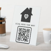 Signe De Table Balayage de code QR Wifi pour connecter auto-adhés (In SItu)