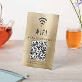 Signe De Table Balayage de code QR Wifi Pour Connecter Gold (In SItu)