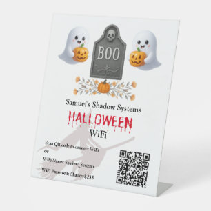 Signe De Table Balayage du code QR Wifi d'Office Halloween pour s