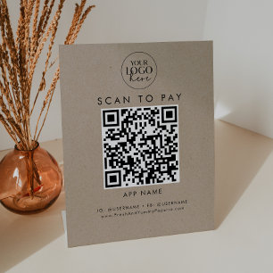 Signe De Table Balayage Du Logo D'Entreprise Chic Faux Kraft Pour
