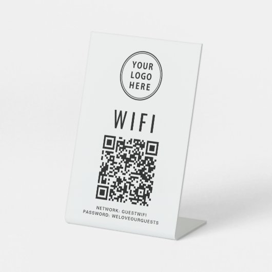 Signe De Table Balayage du logo professionnel du code QR Wifi pou (Recto)