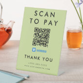 Signe De Table Balayage professionnel pour payer Venmo QR Code Li (In SItu)