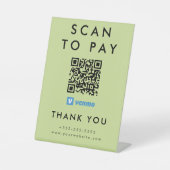 Signe De Table Balayage professionnel pour payer Venmo QR Code Li (Recto)