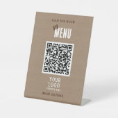 Signe De Table Balayer notre menu Code QR Charme Rustique Logo d' (Recto)