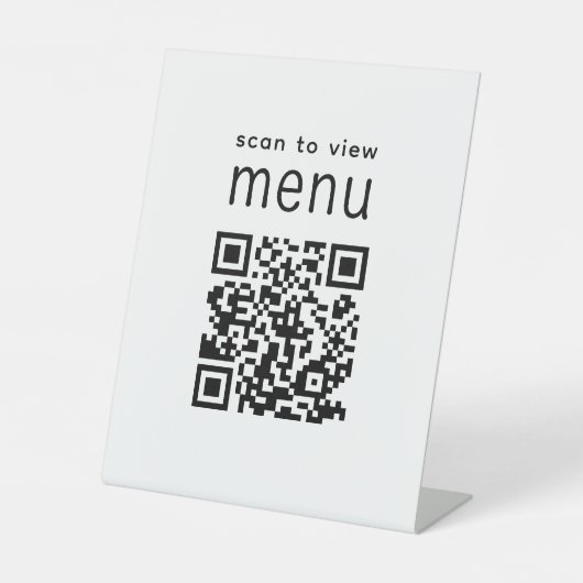 Signe De Table Balayer vers le menu QR Restaurant Moderne (Recto)