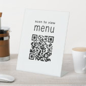 Signe De Table Balayer vers le menu QR Restaurant Moderne (In SItu)