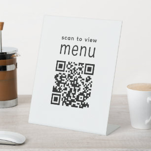 Signe De Table Balayer vers le menu QR Restaurant Moderne