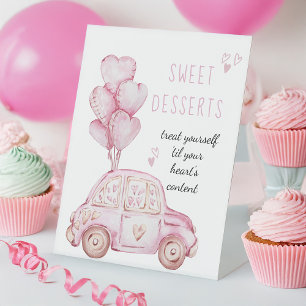 Signe De Table Balcons roses et table de dessert de voiture