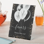 Signe De Table Balles de faveur en paillettes d'or noir avec un p (In SItu)