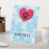 Signe De Table Ballon en forme de cœur avec empreinte de patte de (In SItu)