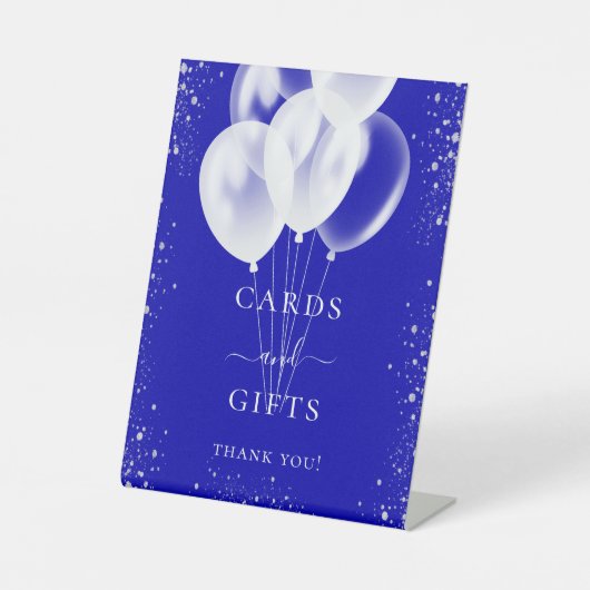 Signe De Table Ballons blancs en argent royal cartes cadeaux (Recto)