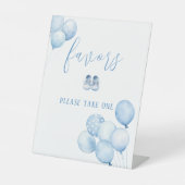 Signe De Table Ballons Bleus Baby shower Faveurs Cachet (Recto)