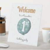 Signe De Table Ballons Bleus Bleu Bleu Bleu Bel Accueil 1er anniv (In SItu)