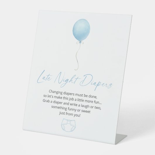 Signe De Table Ballons Bleus Late Night Diapés (Recto)