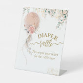 Signe De Table Ballons rose floral Eucalyptus Baby shower couche (Recto)