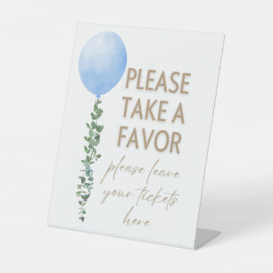 Signe De Table Balloon bleu Aquarelle Garçon Baby shower Piédesta