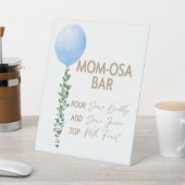 Signe De Table Balloon bleu Aquarelle Garçon Baby shower Piédesta (In SItu)