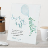 Signe De Table Balloon Eucalyptus Boy Baby shower Déchets Raffin (In SItu)