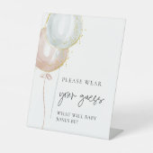 Signe De Table Balloon rose et bleu Révélation de genre Portez vo (Recto)