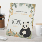 Signe De Table Bambou et Panda beige Whimsical (In SItu)