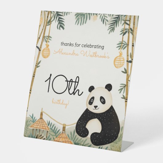 Signe De Table Bambou et Panda beige Whimsical (Recto)