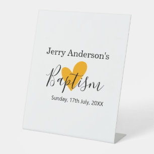Signe De Table baptême catholique enfants moderne simple QR minim