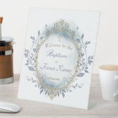 Signe De Table Baptism baby boy welcome Sign (In SItu)