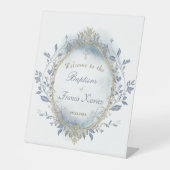 Signe De Table Baptism baby boy welcome Sign (Recto)