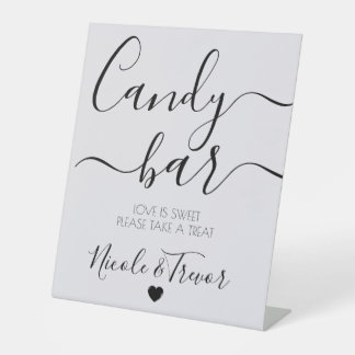 Signe De Table Bar à bonbons de mariage à calligraphie minimalist