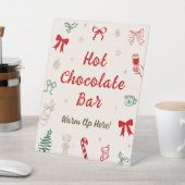 Signe De Table Bar à chocolat chaud de Noël dessiné à la main (In SItu)