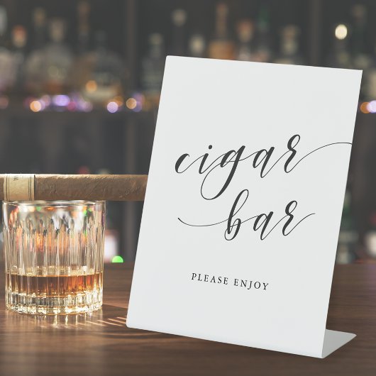 Signe De Table Bar à cigares de mariage calligraphie moderne