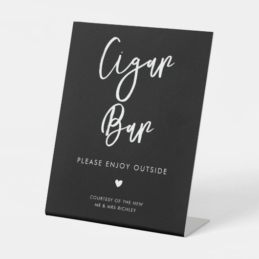 Signe De Table Bar à cigares noir contemporain (Recto)