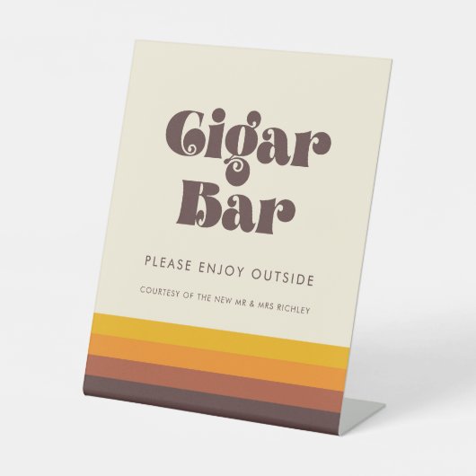 Signe De Table Bar à cigares rétro des années 60 (Recto)
