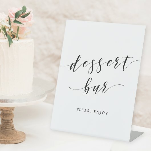 Signe De Table Bar à desserts de mariage de calligraphie moderne