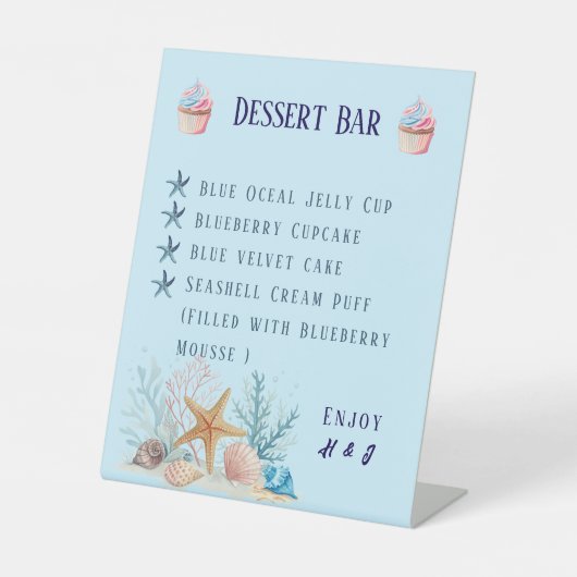 Signe De Table Bar à desserts de mariage sur le thème de l'amour (Recto)