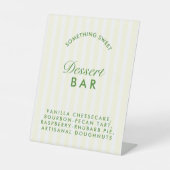 Signe De Table Bar à desserts Rétro Vert & Jaune Enterrement de v (Recto)