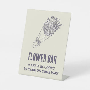 Signe De Table Bar à Fleurs Créez un Bouquet Cadeau de Fête de Ma