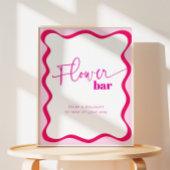 Signe De Table Bar à Fleurs Roses Wavy Faire un Bouquet Faveurs