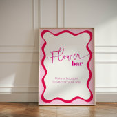 Signe De Table Bar à Fleurs Roses Wavy Faire un Bouquet Faveurs