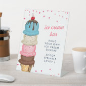 Signe De Table Bar à Glace Moderne de Mariage d'Été (In SItu)