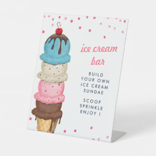 Signe De Table Bar à Glace Moderne pour Mariage d'Été