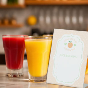 Signe De Table Bar à jus élégant pêche douce pour Baby Shower