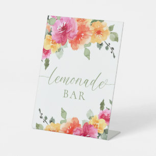 Signe De Table Bar à limonade florale lumineuse colorée 