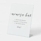 Signe De Table Bar à Mimosa de Mariage avec Calligraphie Moderne (Recto)